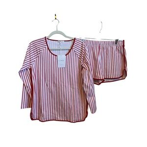 LAKE Women's Red Striped Pajama Set